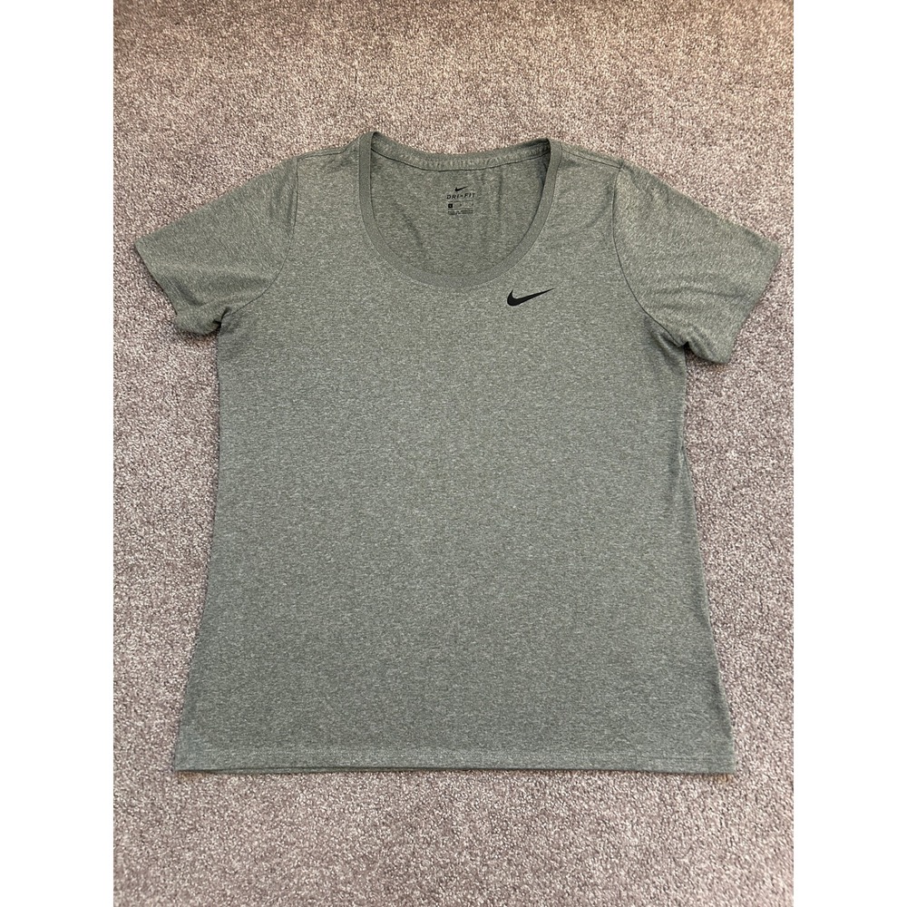 Nike Dri-FIT Shirt Womens Large Green Excellent Short Sleeve Scoop Neck Tee